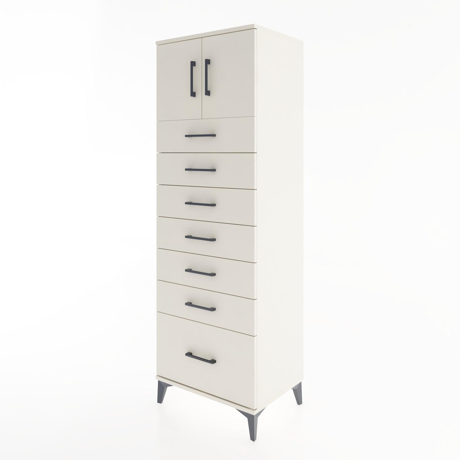 Woodntry Modular Cabinet Moonstone 60x44x170 cm with Doors and Drawers KC10-1