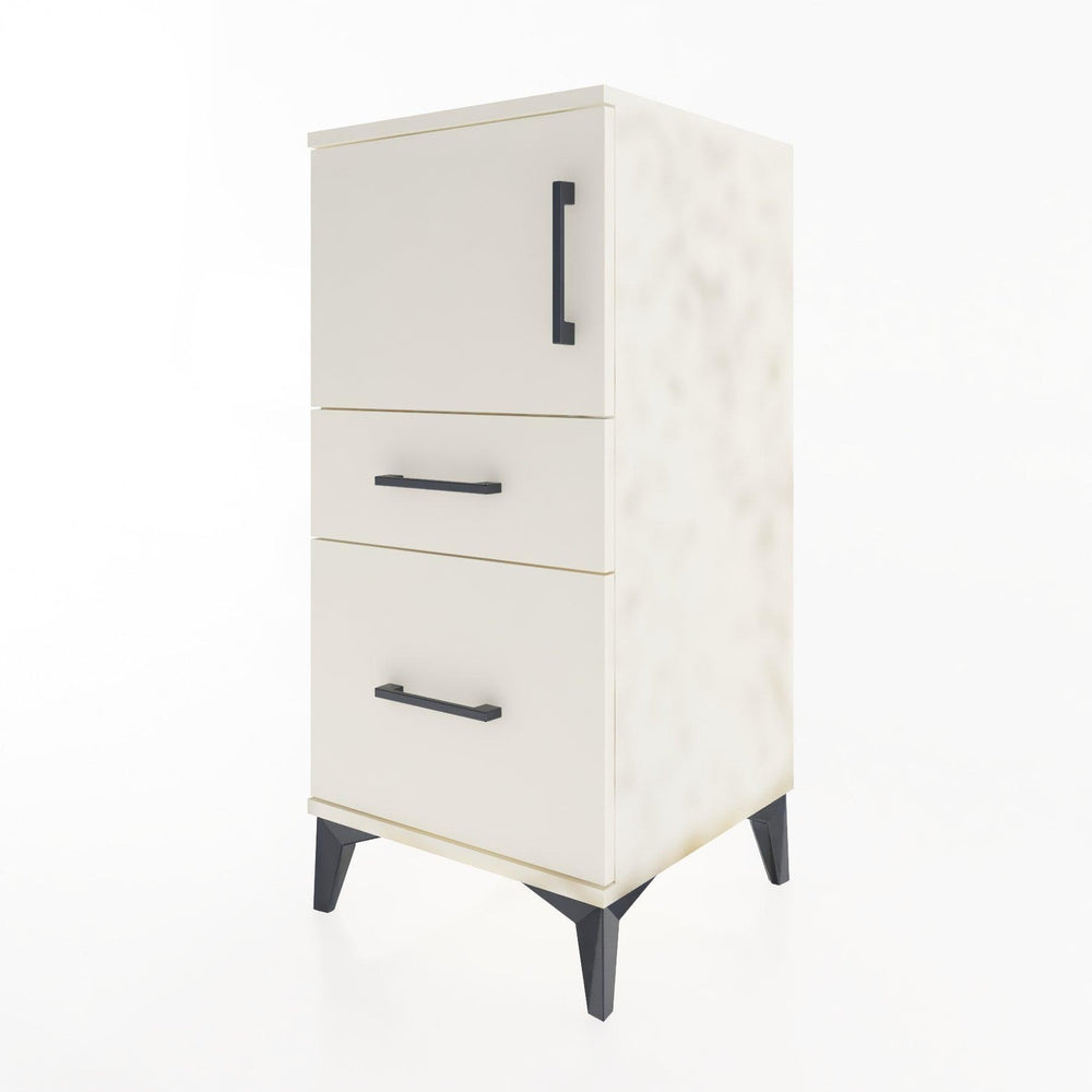 Woodntry Modüler Komodin Aytaşı 44x44x84 cm Kapaklı ve Çekmeceli KC45-1