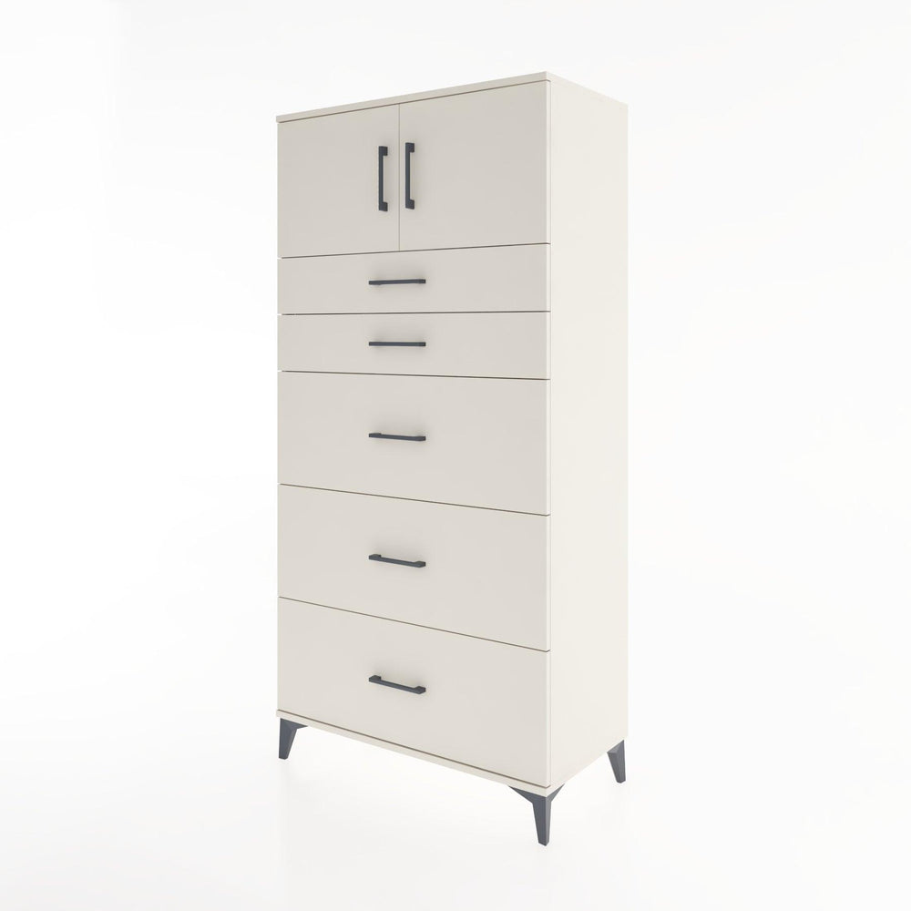 Woodntry Modular Cabinet Moonstone 88x44x170 cm with Doors and Drawers KC22-1