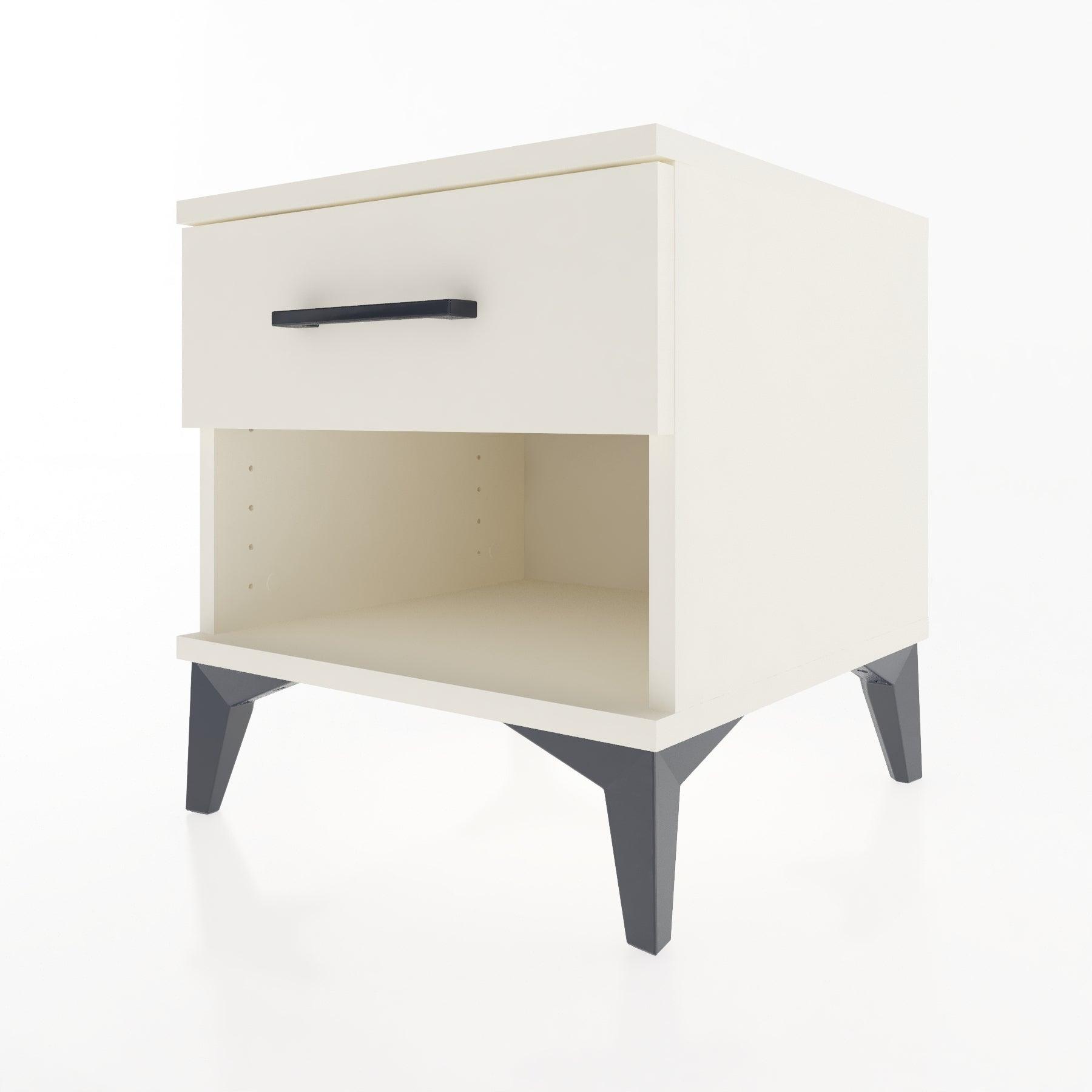 Woodntry Modular Nightstand Moonstone 44x44x36 cm with Drawer and Shelf CR1-1