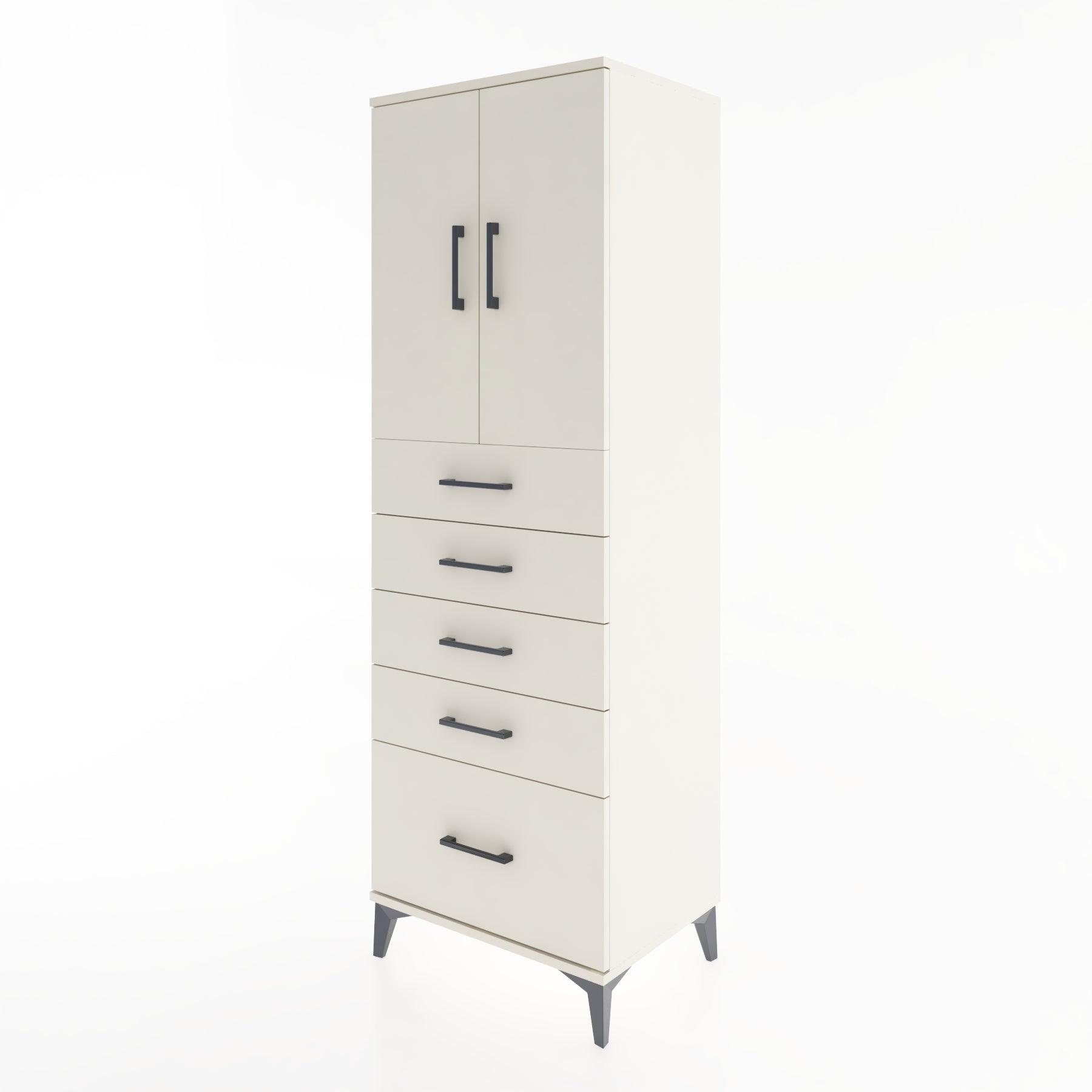Woodntry Modular Cabinet Moonstone 60x44x170 cm with Doors and Drawers KC12-1