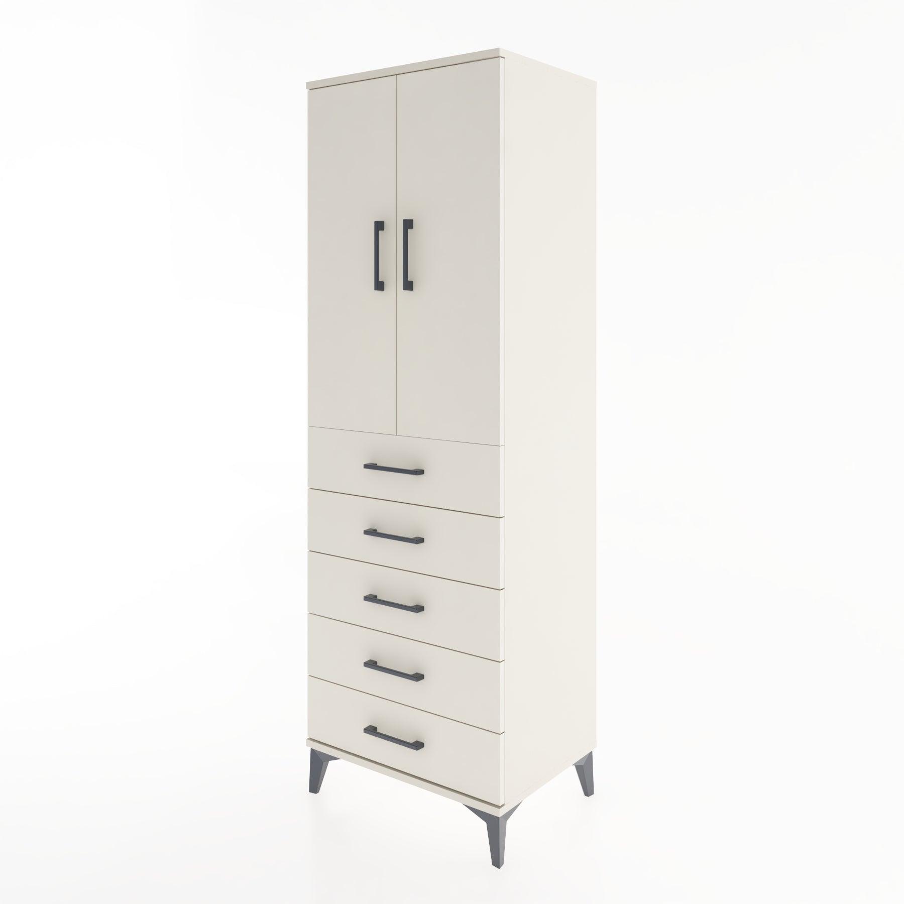 Woodntry Modular Cabinet Moonstone 60x44x170 cm with Doors and Drawers KC26-1