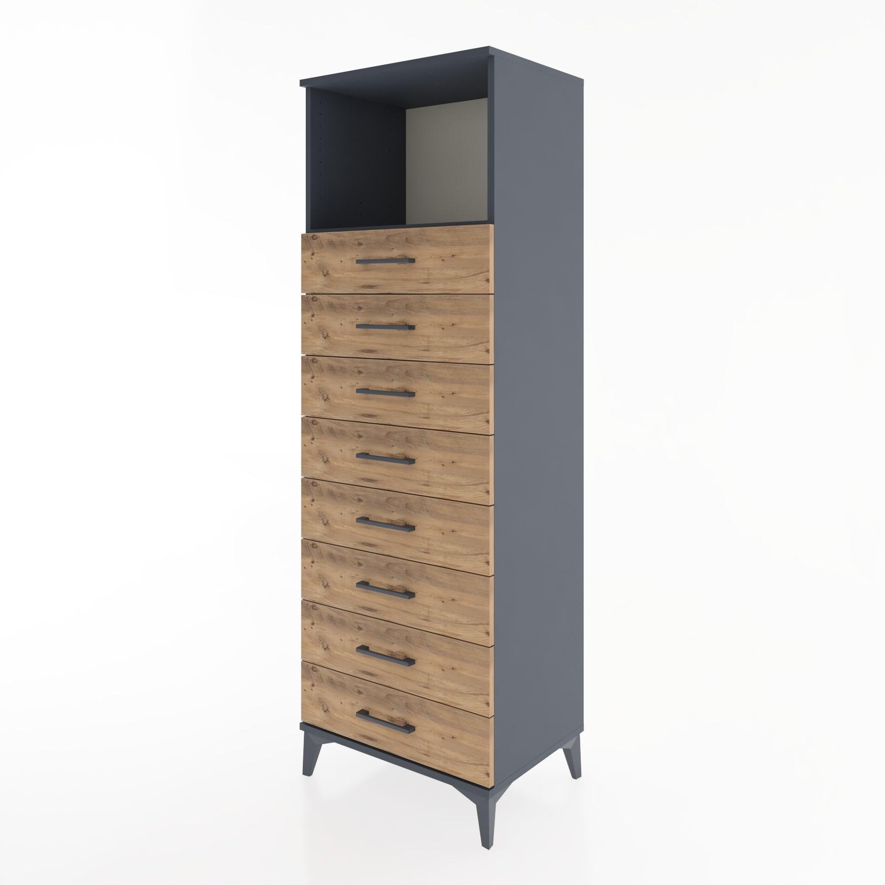 Woodntry Modular Cabinet Anthracite 60x44x170 cm with Drawers and Shelves CR32-2