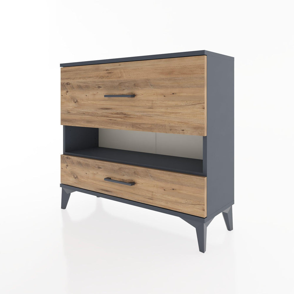 Woodntry Modüler Şifonyer İki Çekmeceli V10 88x30x68 cm Antrasit - Woodntry