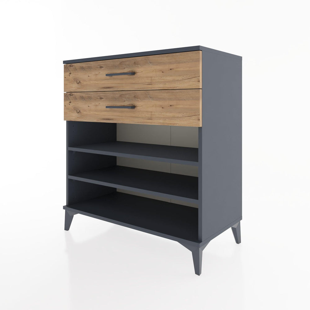 Woodntry Modüler Şifonyer Antrasit 88x44x84 cm Çekmeceli ve Raflı CR13-2