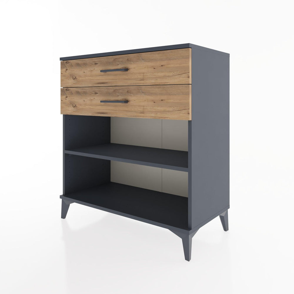 Woodntry Modüler Şifonyer Antrasit 88x44x84 cm Çekmeceli ve Raflı CR14-2