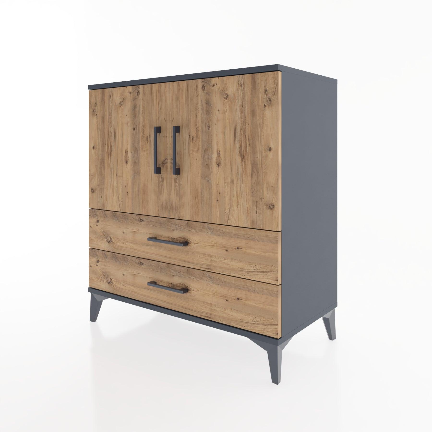 Woodntry Modular Dresser Anthracite 88x44x84 cm with Cover and Drawer KC22-2