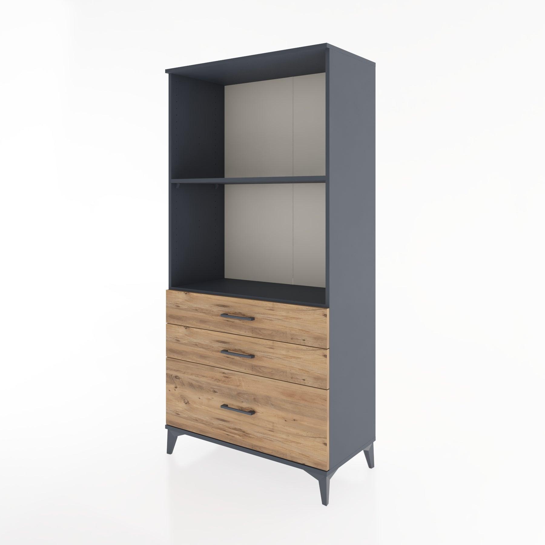 Woodntry Modular Cabinet Anthracite 88x44x170 cm with Drawers and Shelves CR42-2
