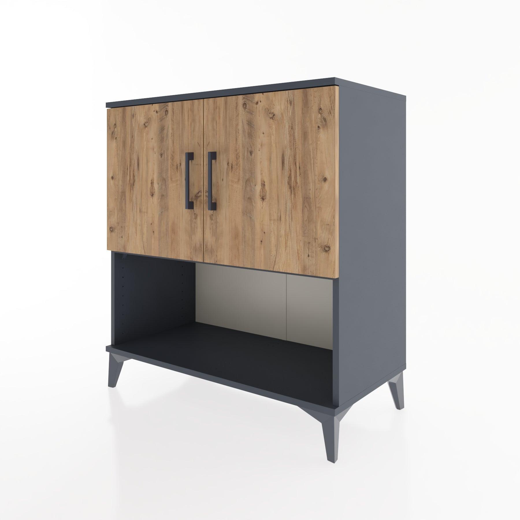 Woodntry Modular Dresser Anthracite 88x44x84 cm with Cover and Shelf KR45-2