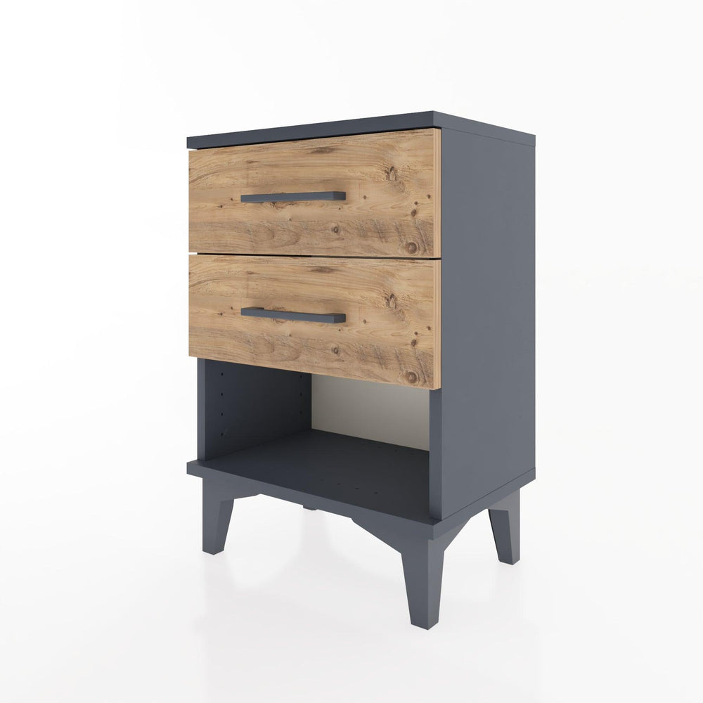 Woodntry Modüler Komodin İki Çekmece ve Raf 44x30x52 cm Antrasit - Woodntry