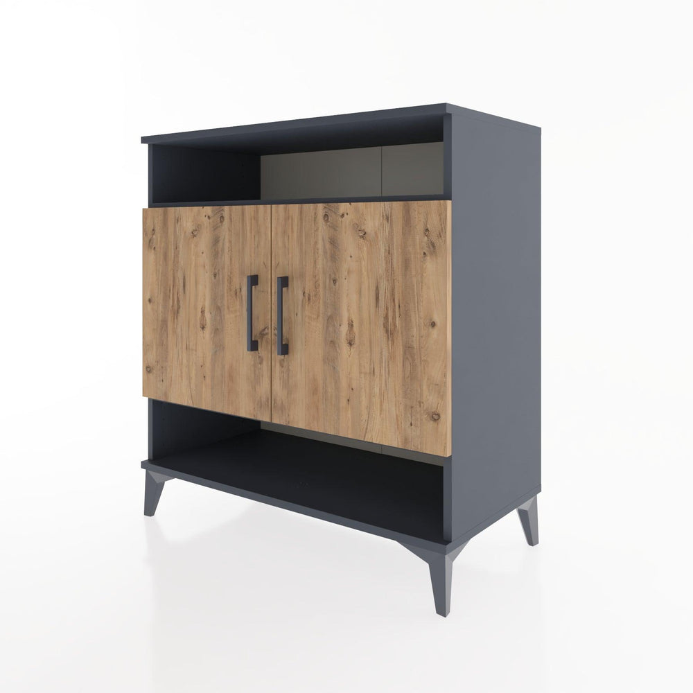 Woodntry Modüler Şifonyer Antrasit 88x44x84 cm Kapaklı ve Raflı KR68-2