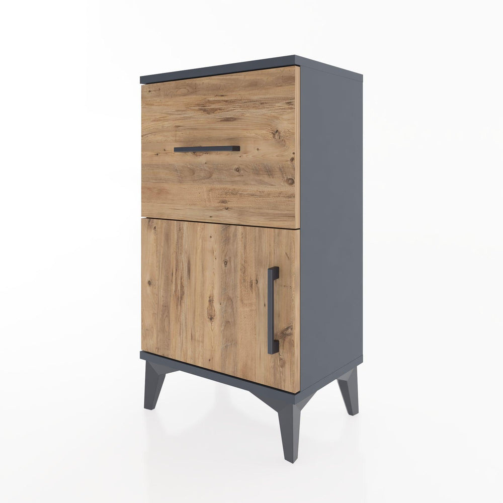 Woodntry Modüler Komodin Çekmece ve Kapaklı V1 44x30x68 cm Antrasit - Woodntry