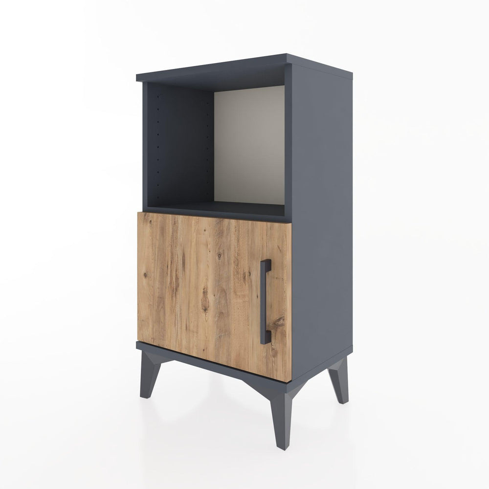 Woodntry Modüler Komodin Raf ve Tek Kapaklı V1 44x30x68 cm Antrasit - Woodntry