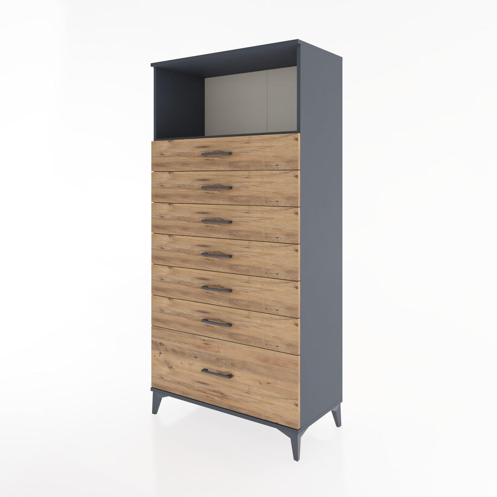 Woodntry Modular Cabinet Anthracite 88x44x170 cm with Drawers and Shelves CR38-2