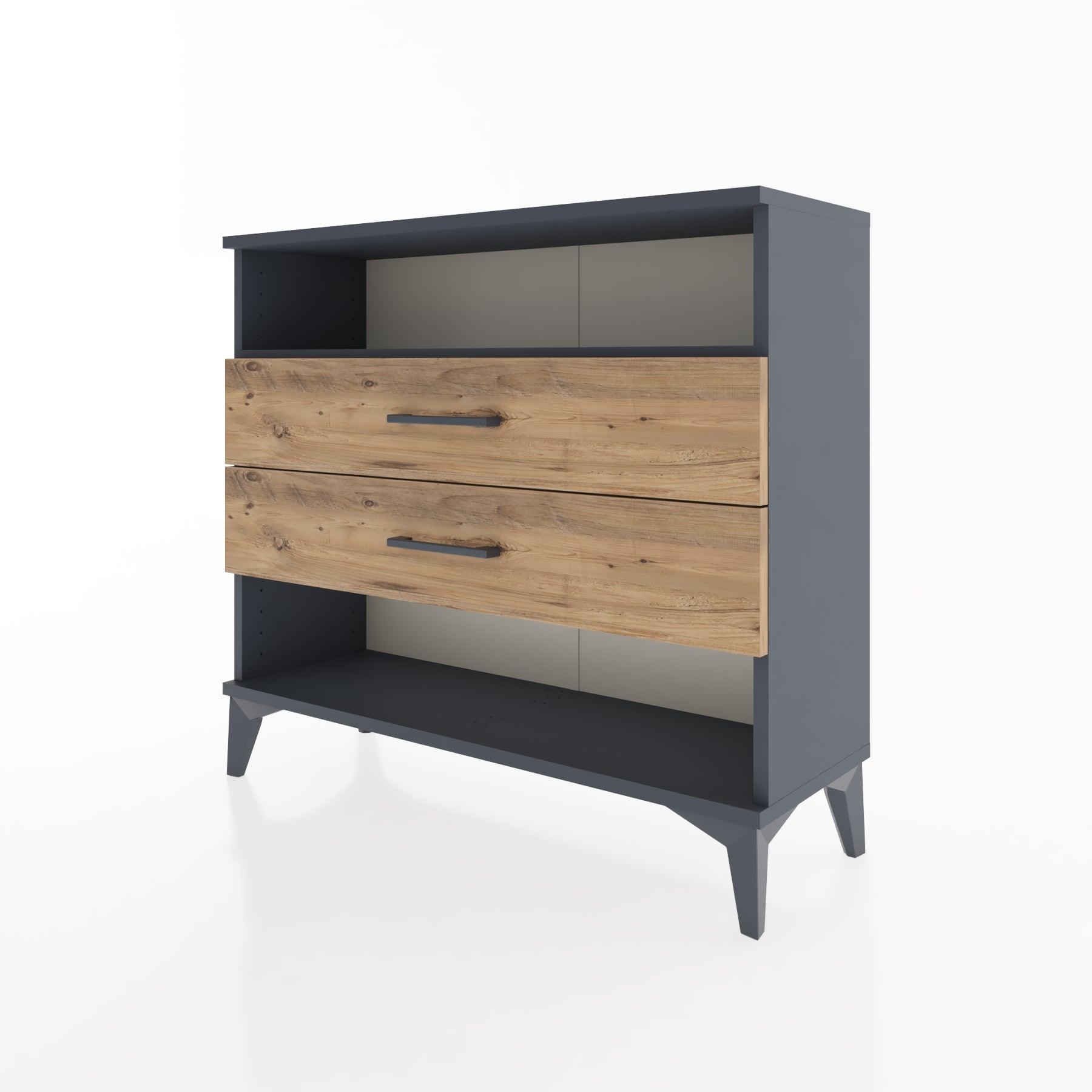 Woodntry Modüler Şifonyer İki Çekmeceli V3 88x30x68 cm Antrasit - Woodntry