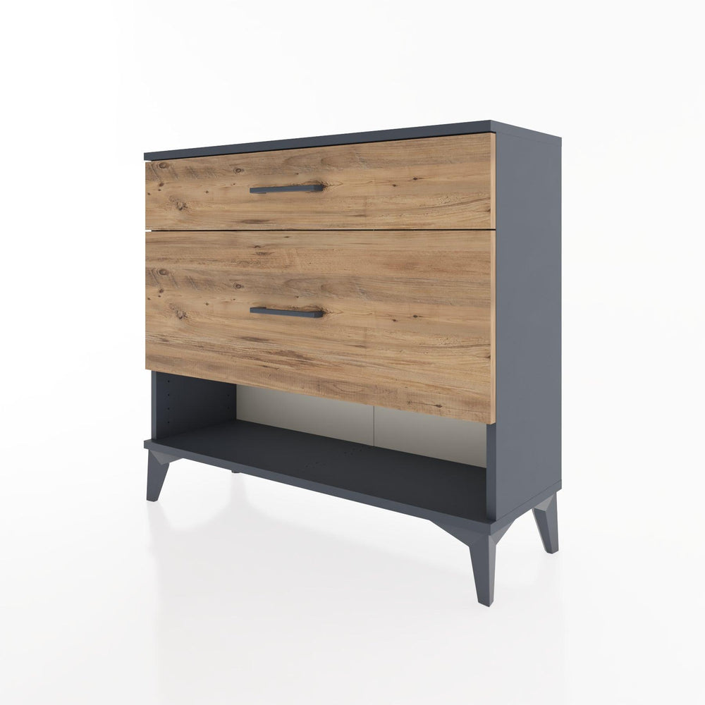 Woodntry Modüler Şifonyer İki Çekmeceli V8 88x30x68 cm Antrasit - Woodntry