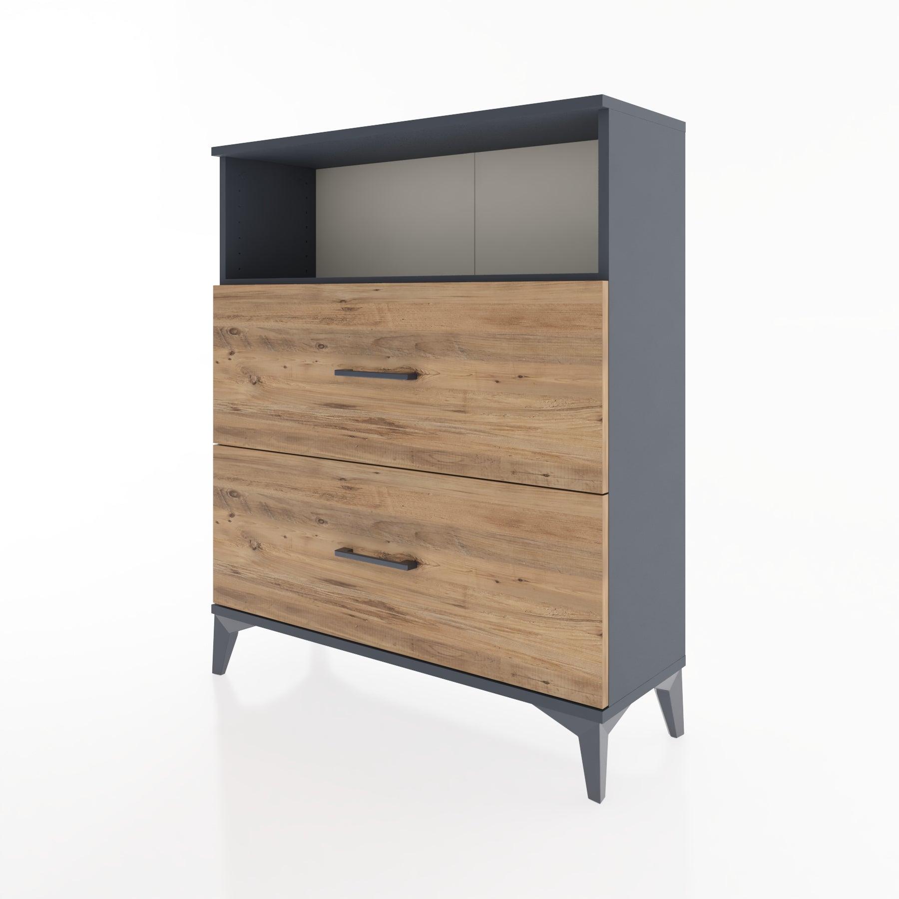 Woodntry Modular Dresser Anthracite 88x30x94 cm with Drawers and Shelves CR16-2