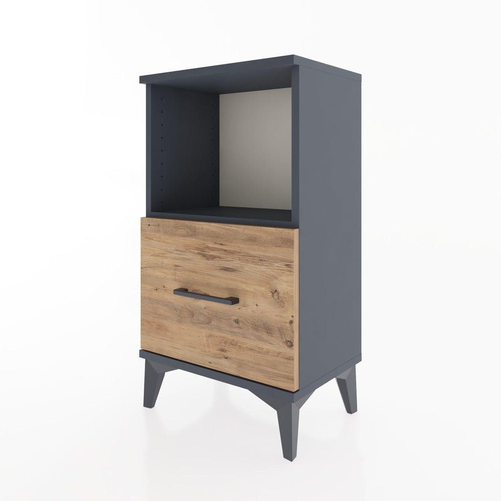 Woodntry Modüler Komodin Tek Çekmece ve Raflı V2 44x30x68 cm Antrasit - Woodntry