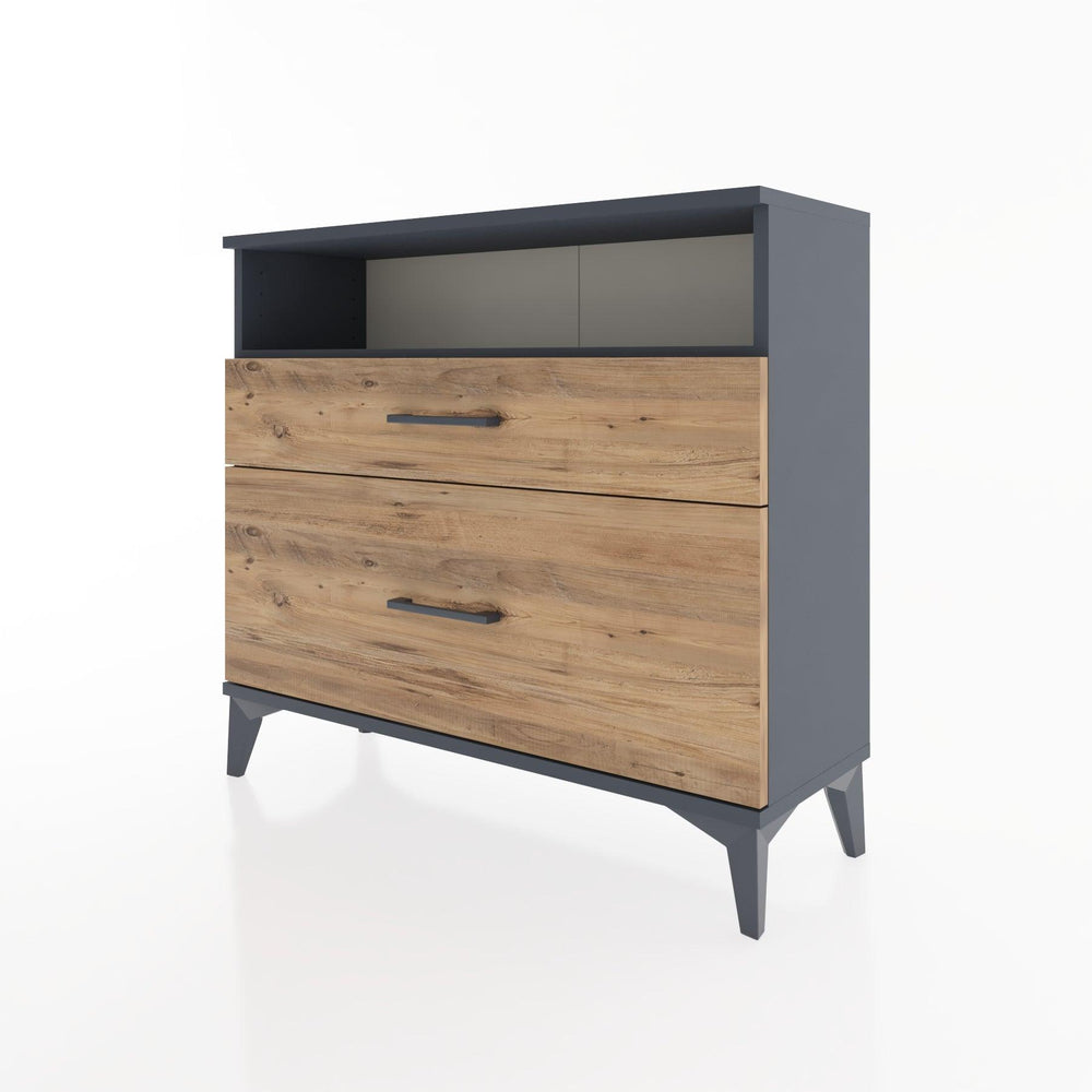 Woodntry Modüler Şifonyer İki Çekmeceli V6 88x30x68 cm Antrasit - Woodntry