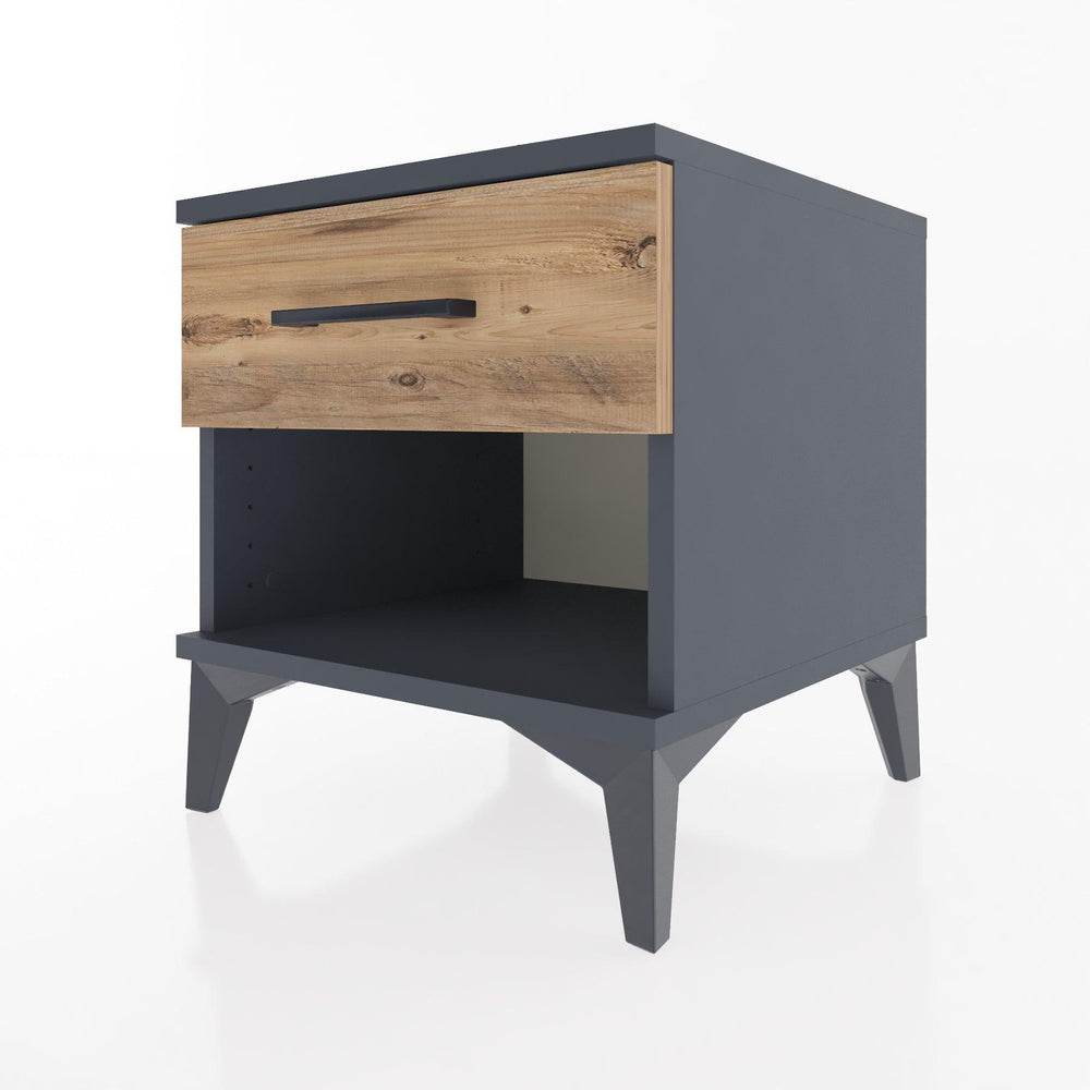 Woodntry Modular Nightstand Anthracite 44x44x36 cm with Drawer and Shelf CR1-2
