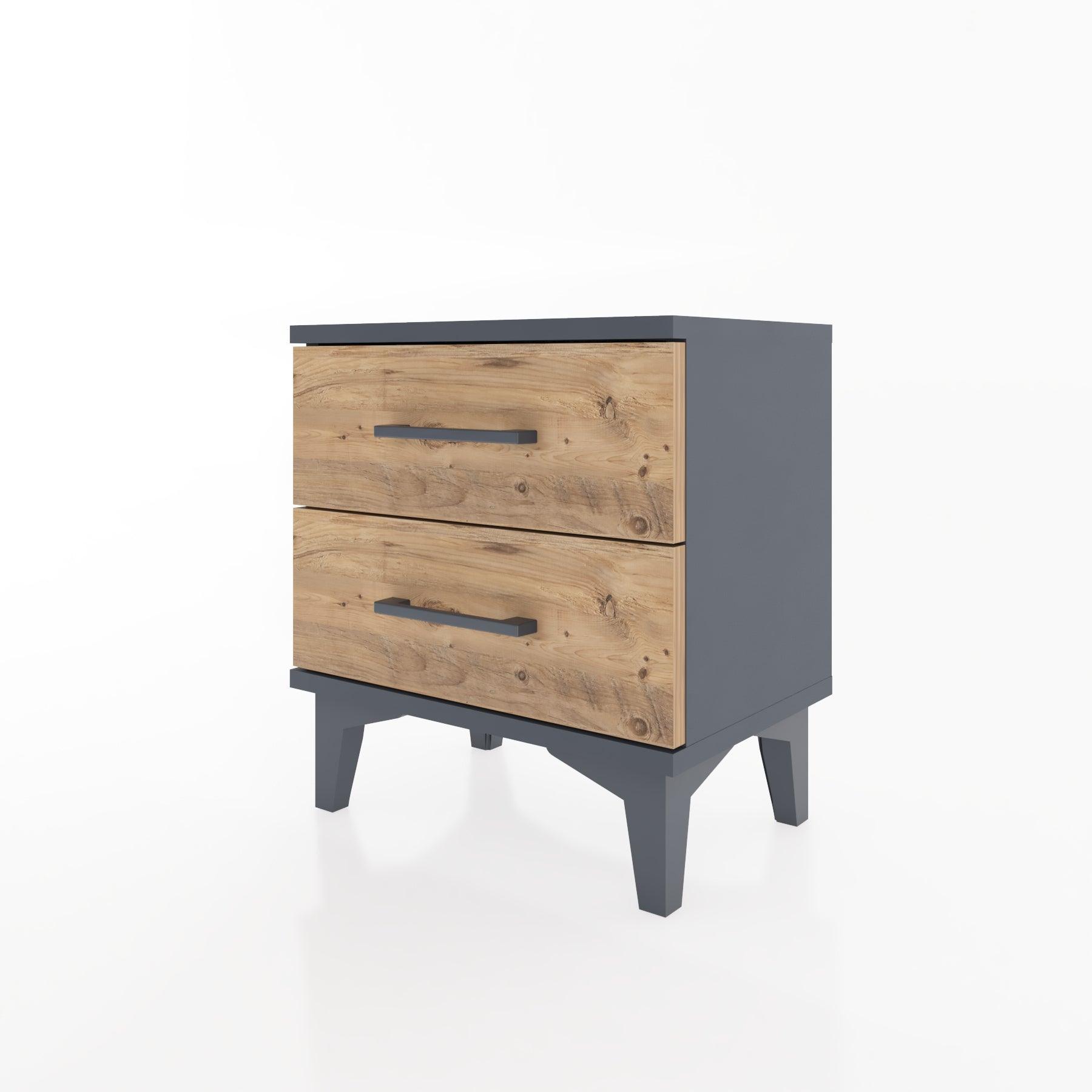 Woodntry Modüler Komodin İki Çekmeceli 44x30x36 cm Antrasit - Woodntry