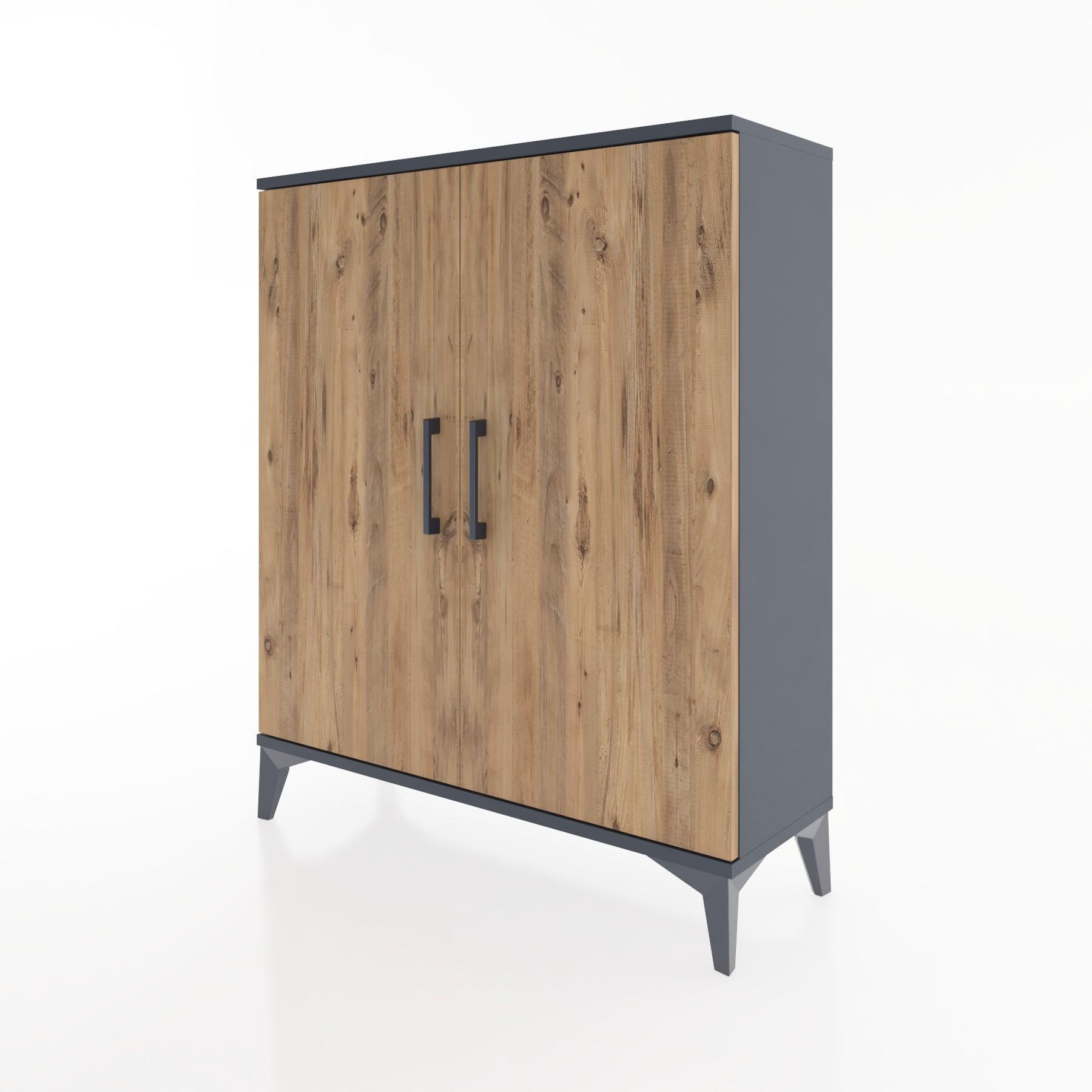 Woodntry Modüler Şifonyer Antrasit 88x30x94 cm Kapaklı K5-2
