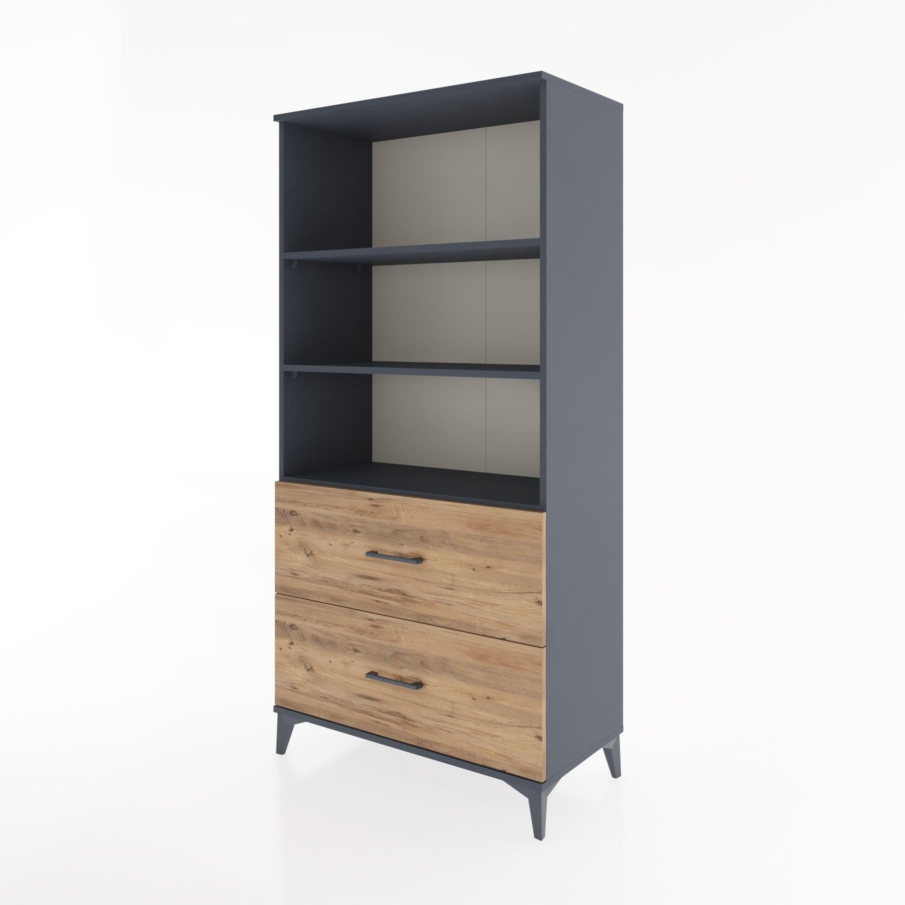 Woodntry Modular Cabinet Anthracite 88x44x170 cm with Drawers and Shelves CR49-2