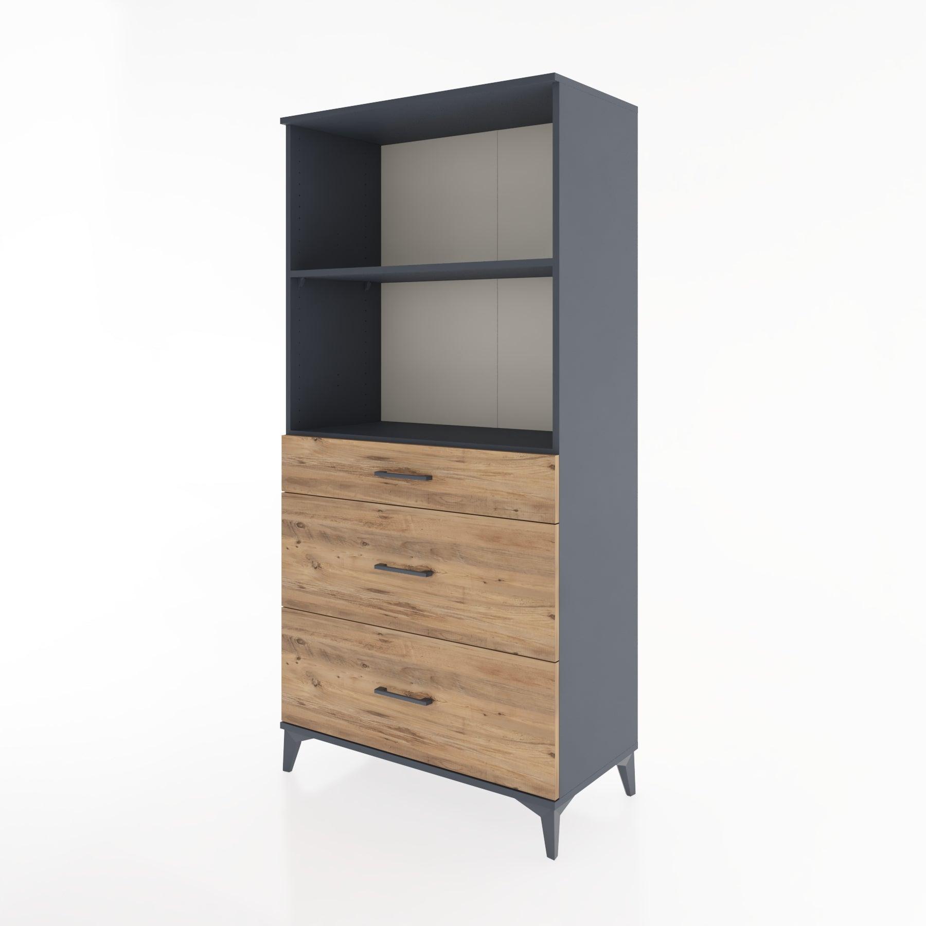 Woodntry Modular Cabinet Anthracite 88x44x170 cm with Drawers and Shelves CR48-2