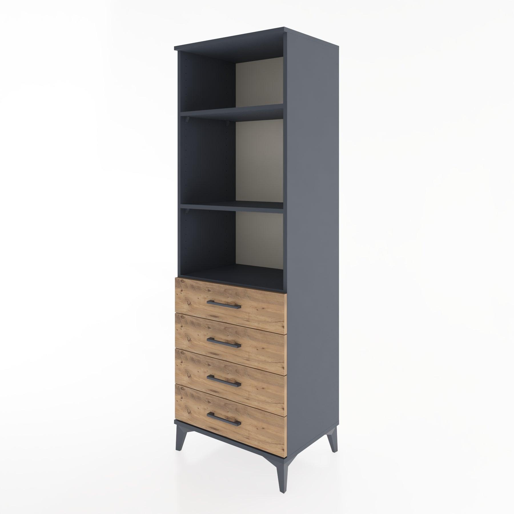 Woodntry Modular Cabinet Anthracite 60x44x170 cm with Drawers and Shelves CR36-2