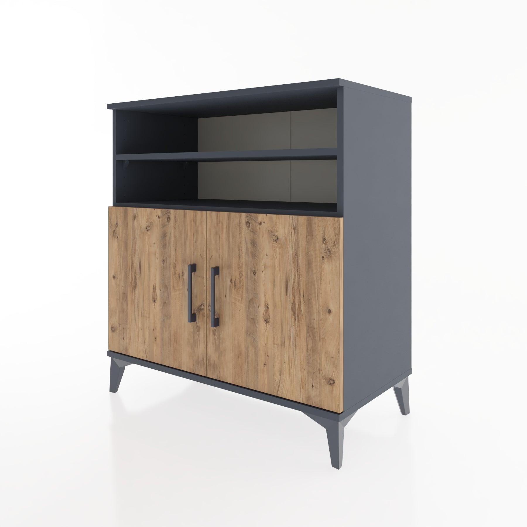 Woodntry Modular Dresser Anthracite 88x44x84 cm with Cover and Shelf KR39-2