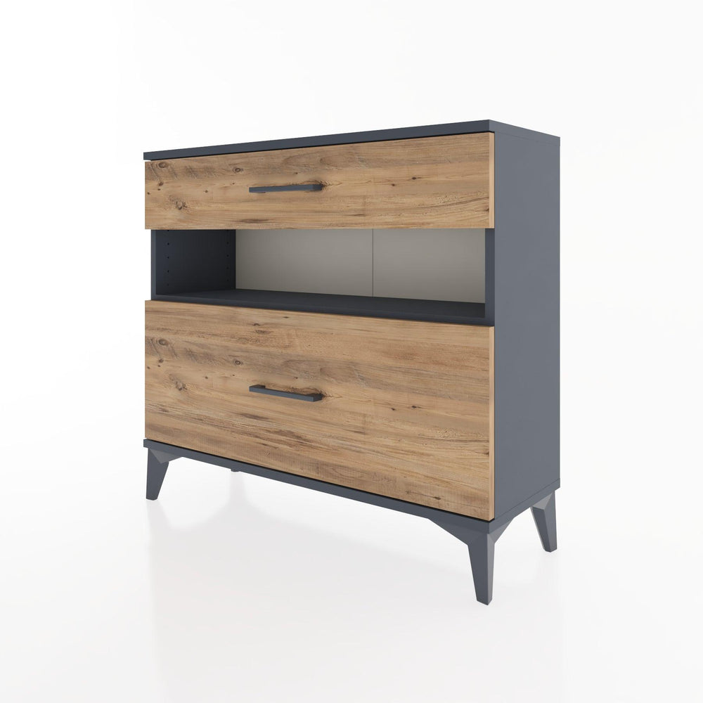 Woodntry Modüler Şifonyer İki Çekmeceli V9 88x30x68 cm Antrasit - Woodntry