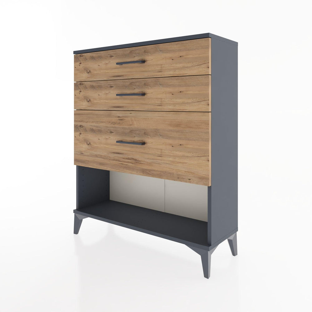 Woodntry Modular Dresser Anthracite 88x30x94 cm with Drawers and Shelves CR15-2