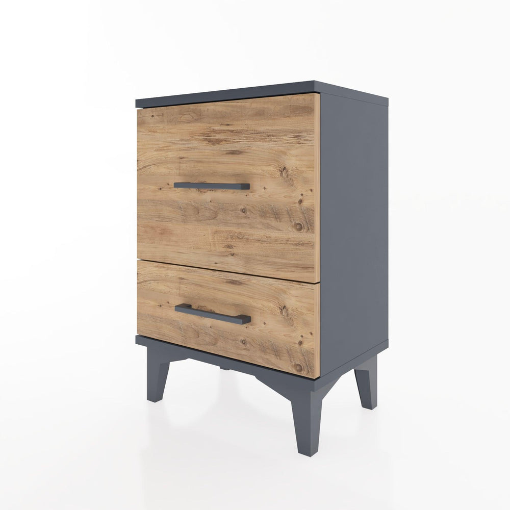 Woodntry Modüler Komodin Büyük ve Küçük Çekmece 44x30x52 cm Antrasit - Woodntry