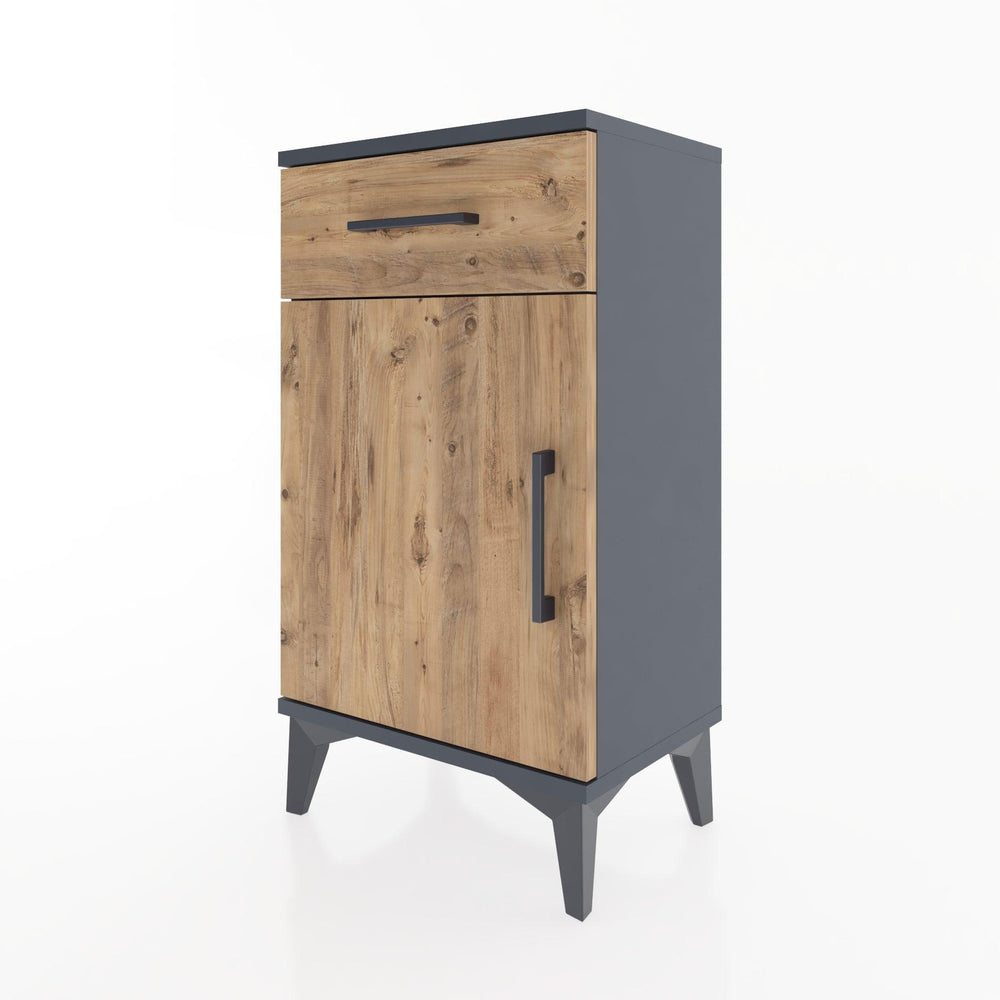 Woodntry Modüler Komodin Çekmece ve Kapaklı V4 44x30x68 cm Antrasit - Woodntry