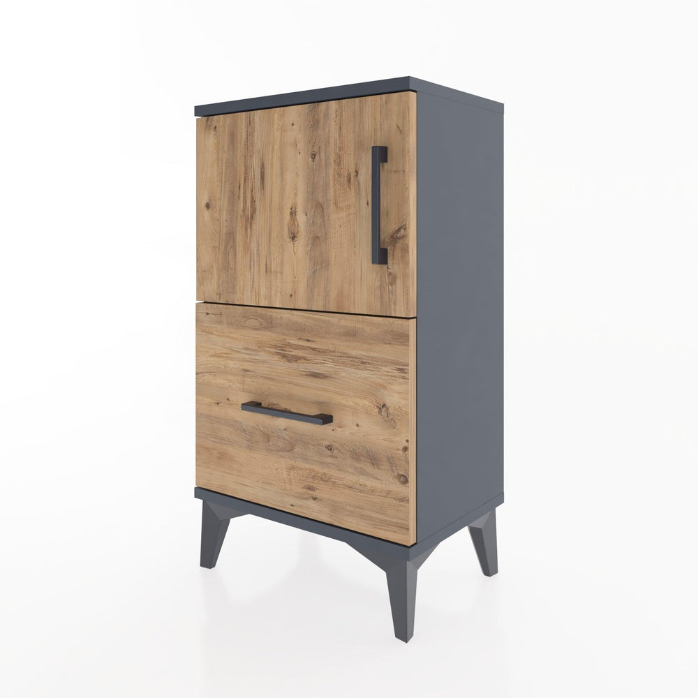 Woodntry Modüler Komodin Çekmece ve Kapaklı V2 44x30x68 cm Antrasit - Woodntry