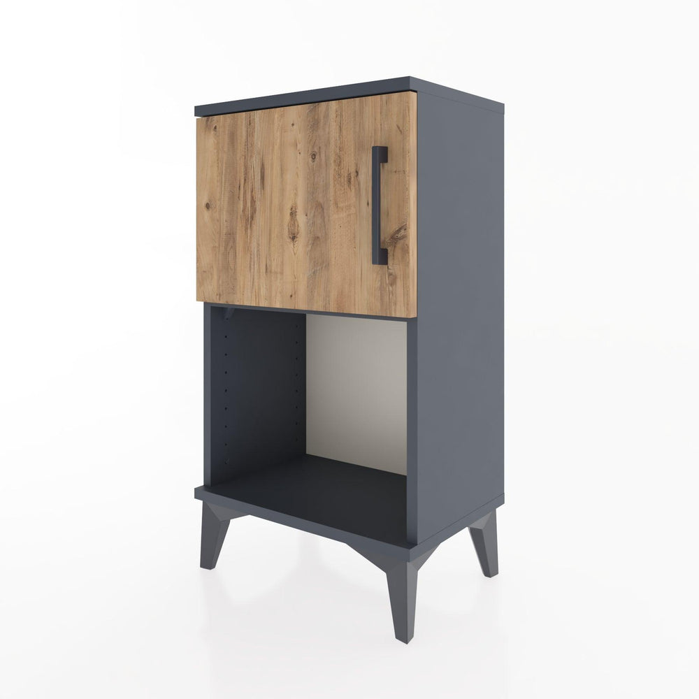 Woodntry Modüler Komodin Raf ve Tek Kapaklı V2 44x30x68 cm Antrasit - Woodntry