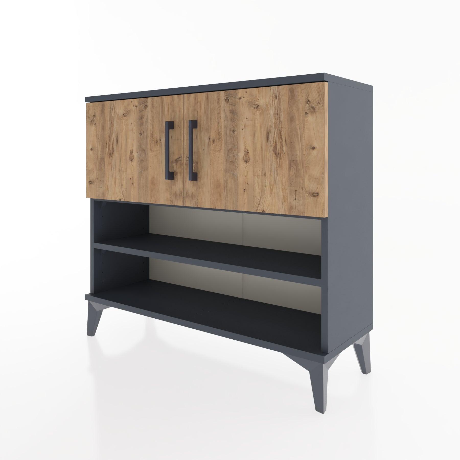 Woodntry Modüler Şifonyer İki Kapak ve Raflı V2 88x30x68 cm Çam - Woodntry