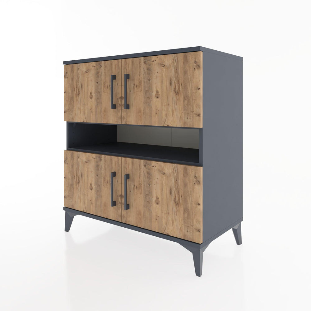 Woodntry Modular Dresser Anthracite 88x44x84 cm with Cover and Shelf KR104-2
