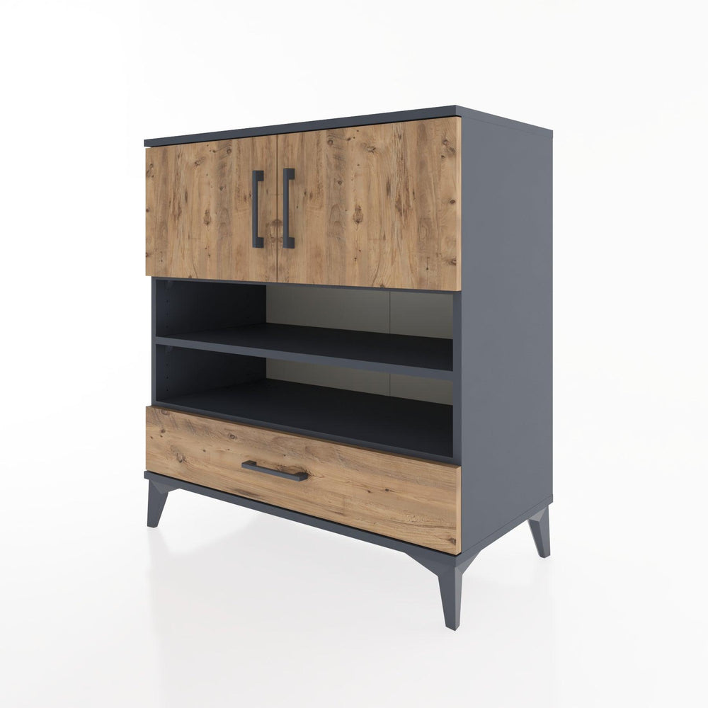 Woodntry Modüler Şifonyer Antrasit 88x44x84 cm Fonksiyonel F94-2