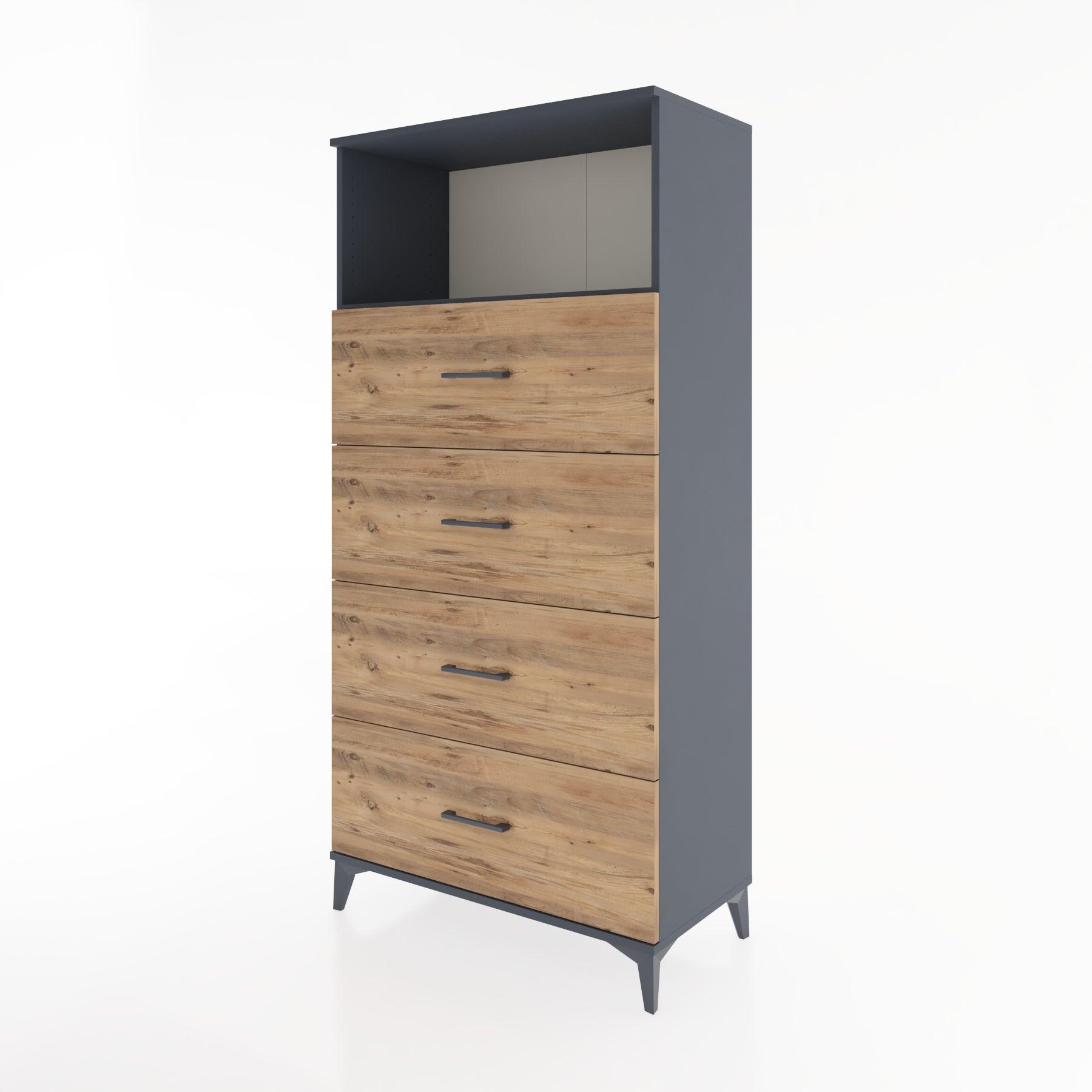 Woodntry Modular Cabinet Anthracite 88x44x170 cm with Drawers and Shelves CR53-2