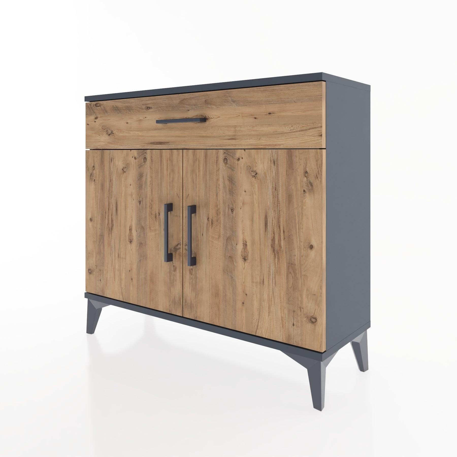Woodntry Modüler Şifonyer Çekmece ve Kapaklı V1 88x30x68 cm Antrasit - Woodntry