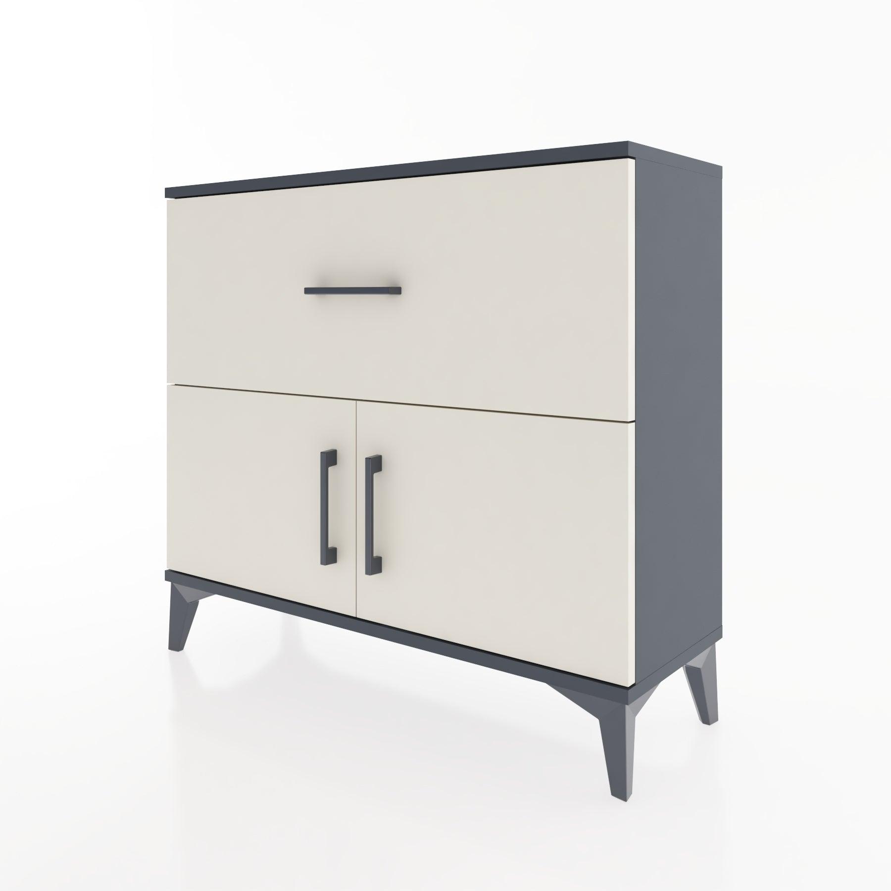 Woodntry Modüler Şifonyer Çekmece ve Kapaklı V2 88x30x68 cm Antrasit - Woodntry