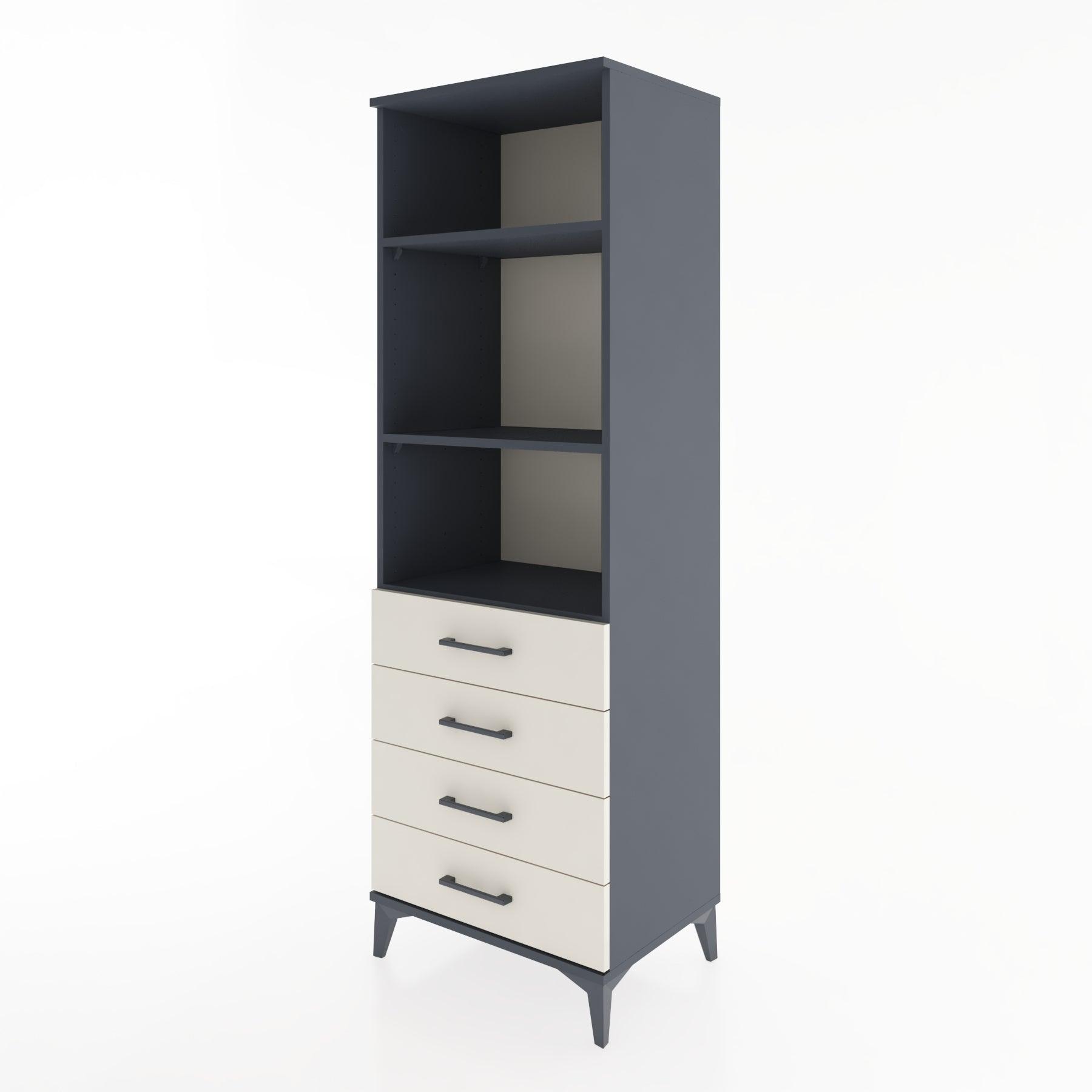 Woodntry Modular Cabinet Anthracite 60x44x170 cm with Drawers and Shelves CR36-2
