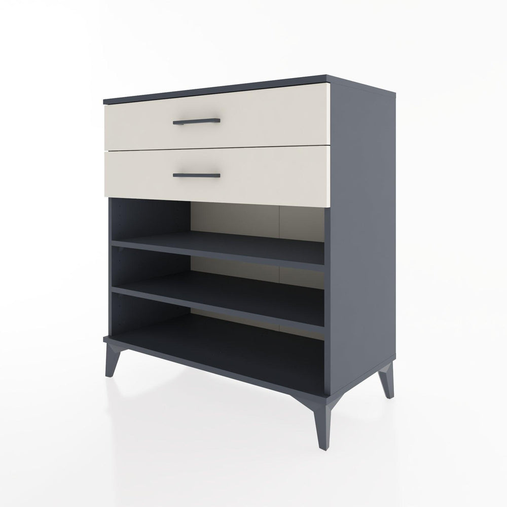 Woodntry Modüler Şifonyer Antrasit 88x44x84 cm Çekmeceli ve Raflı CR13-2