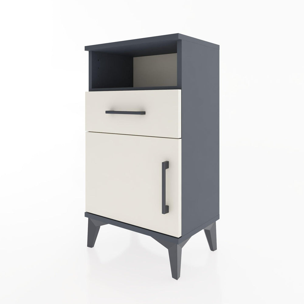 Woodntry Modüler Komodin Raf Çekmece Kapaklı 44x30x68 cm Antrasit - Woodntry