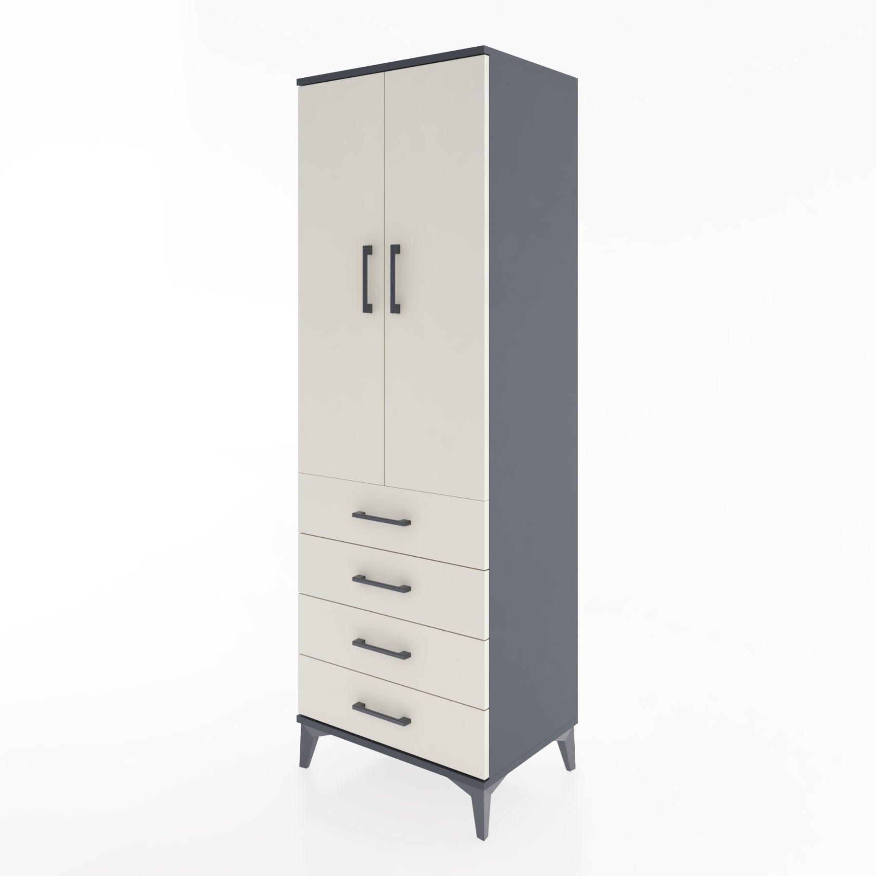 Woodntry Modular Cabinet Anthracite 60x44x170 cm with Doors and Drawers KC5-2