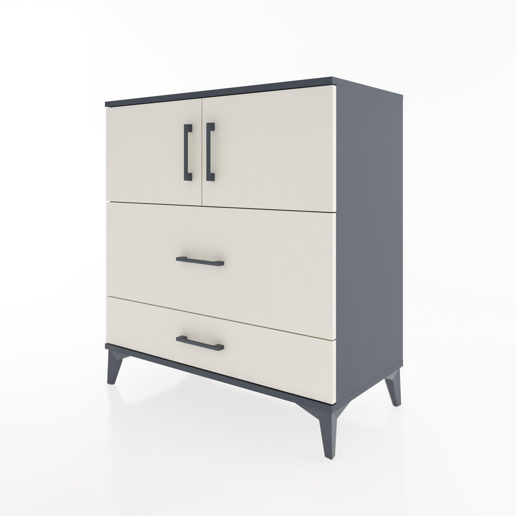 Woodntry Modular Dresser Anthracite 88x44x84 cm with Cover and Drawer KC113-2