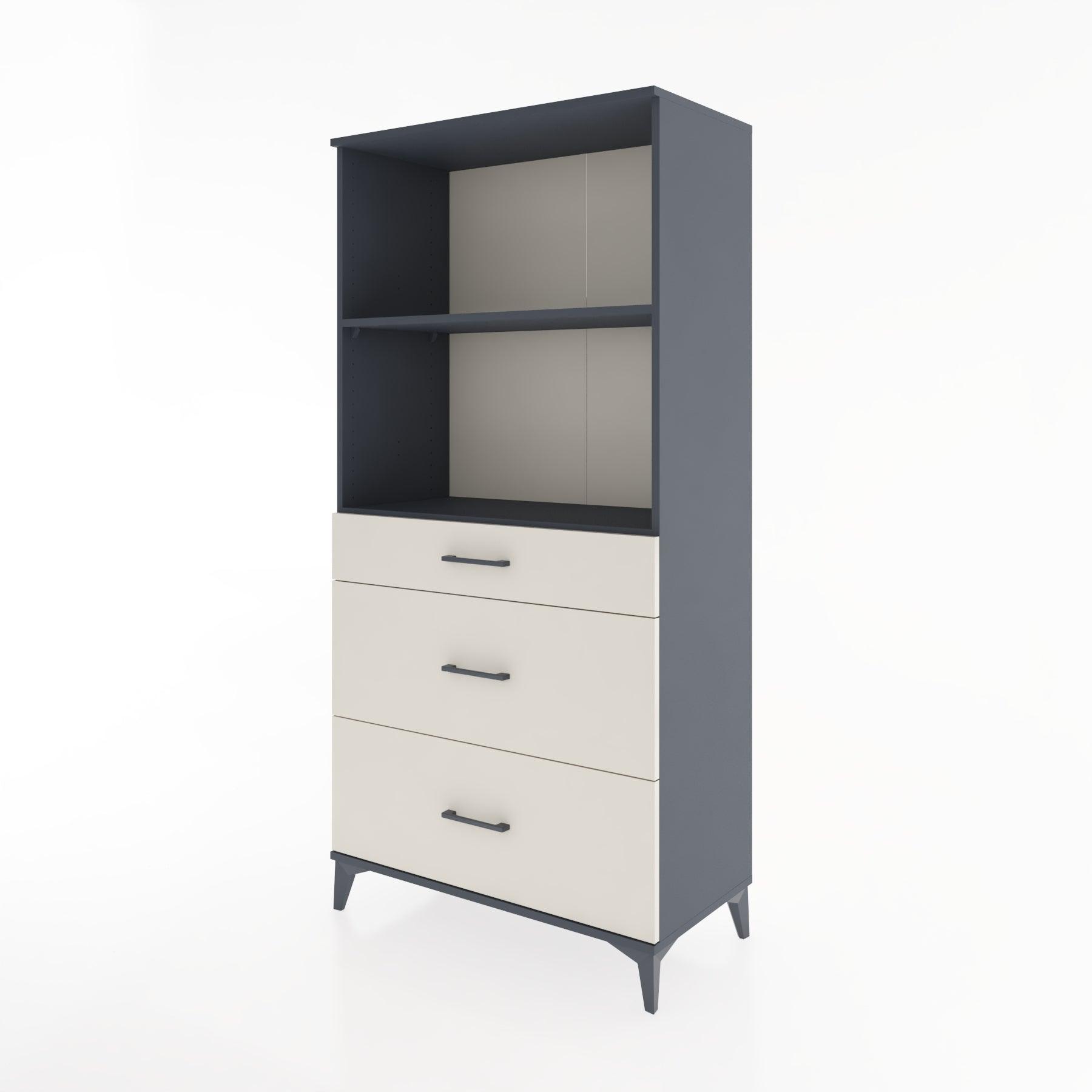 Woodntry Modular Cabinet Anthracite 88x44x170 cm with Drawers and Shelves CR48-2