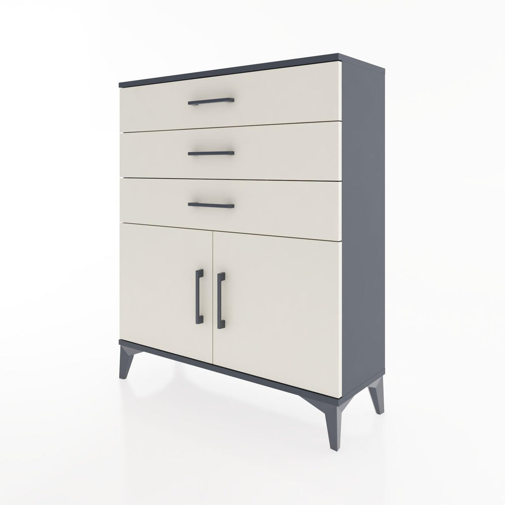 Woodntry Modüler Şifonyer Antrasit 88x30x94 cm Kapaklı ve Çekmeceli KC8-2