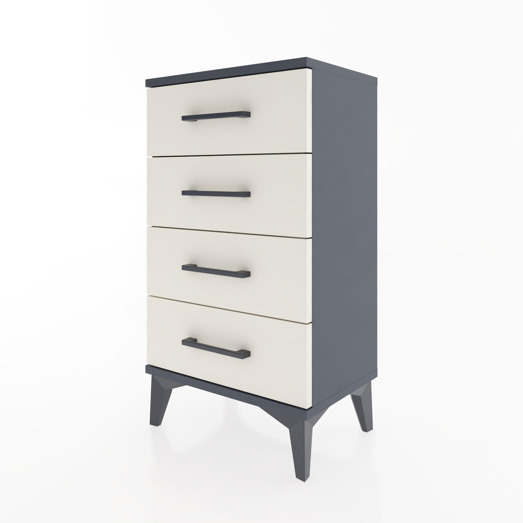 Woodntry Modüler Komodin 4 Çekmeceli 44x30x68 cm Antrasit - Woodntry